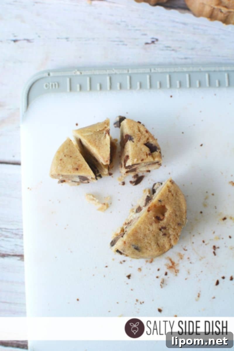cut up cookies into tiny pieces