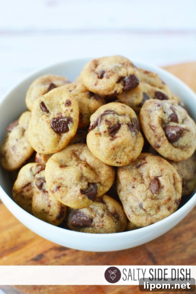 huge bowl of mini cookie bites ready to snack on