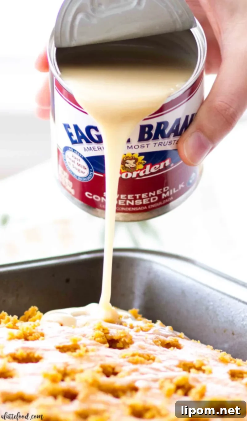 easy pumpkin poke cake with sweetened condensed milk