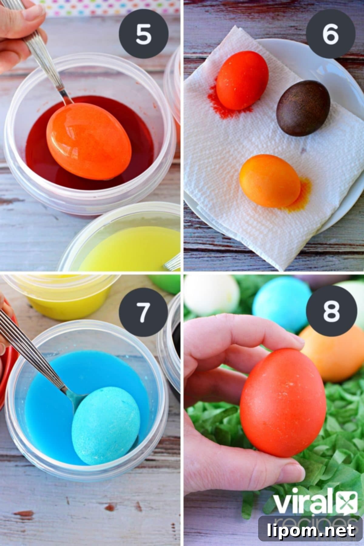 kool-aid easter eggs for bright colored eggs.