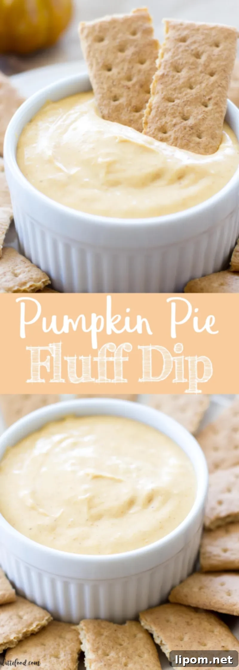 This Pumpkin Pie Fluff Dip is a sweet dessert dip tastes like pumpkin pie cheesecake! Made with real pumpkin puree, marshmallow fluff, and cream cheese, this dip is an easy Thanksgiving appetizer or Thanksgiving dessert!