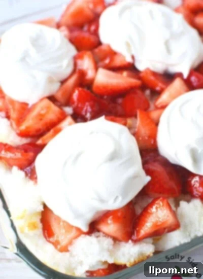 Luscious Strawberry Dip 9 Layered Strawberry Angel Food Cake, a light and fruity dessert perfect for summer.