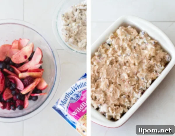 Rustic Apple Berry Cobbler 4 Shopping for Martha White® muffin mix at a grocery store