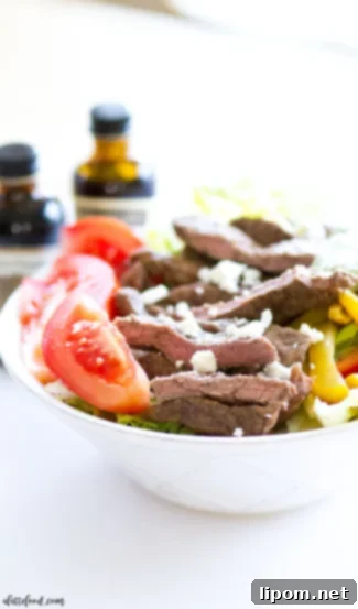 Fajita Steak Salad with Avocado Cilantro Dressing