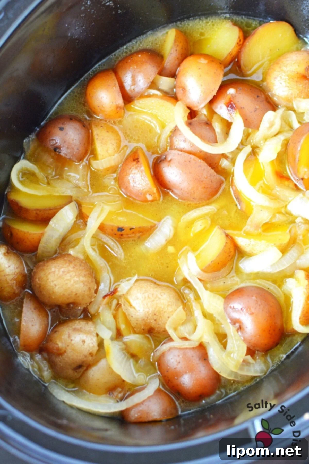Onion Nirvana: 9 Recipes for the Dedicated Allium Aficionado 10 Potatoes and onions in a crockpot.