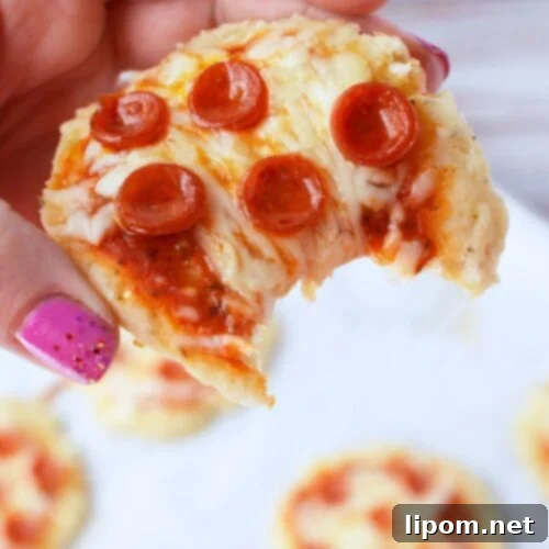 Cottage cheese mini pizza close up