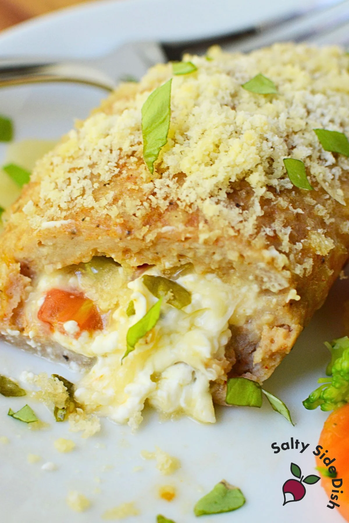 Ground Chicken Pockets with Cream Cheese and Basil