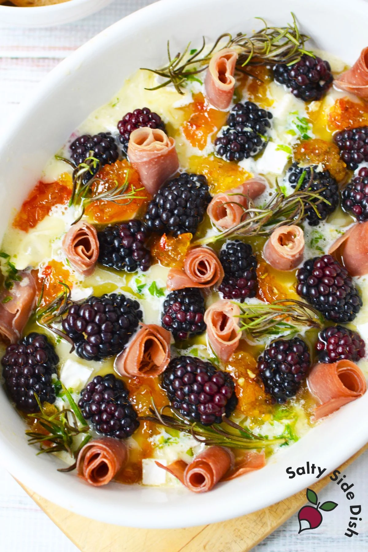 Charcuterie Dip with Prosciutto and Blackberries