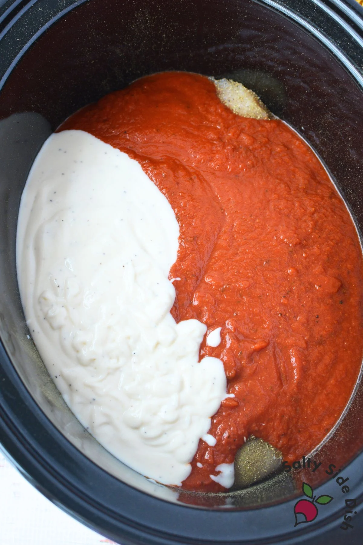 Slow Cooker Pink Sauce Pasta with Chicken