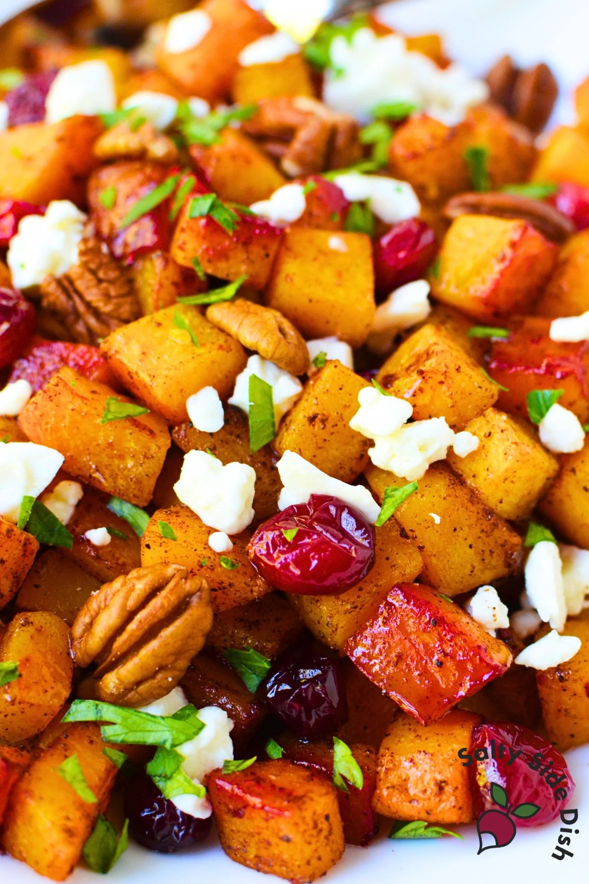Roasted Butternut Squash with Cranberries